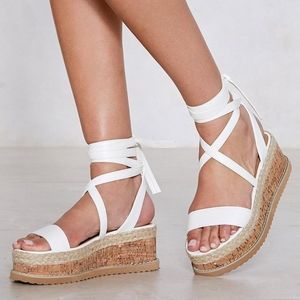 Cork platform espadrilles